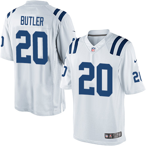 Men's Limited Darius Butler Nike Jersey White Road - #20 NFL Indianapolis Colts